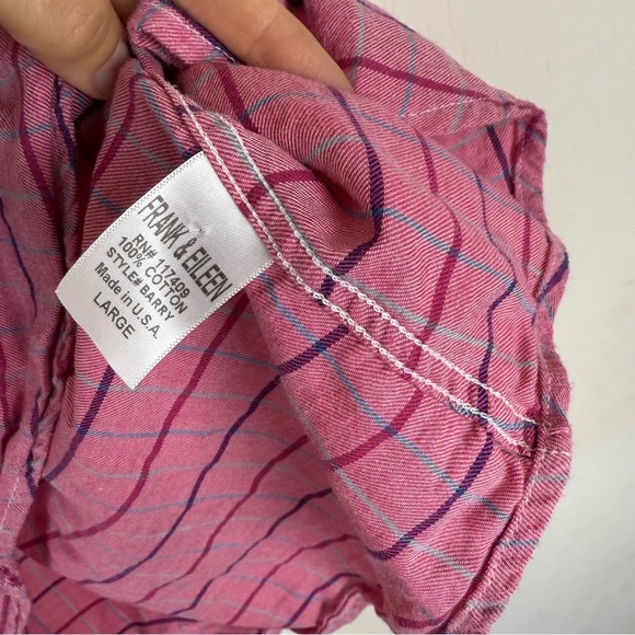 Frank & Eileen Barry Signature Crinkle Pink Plaid Button Down Shirt - Picture 5 of 6